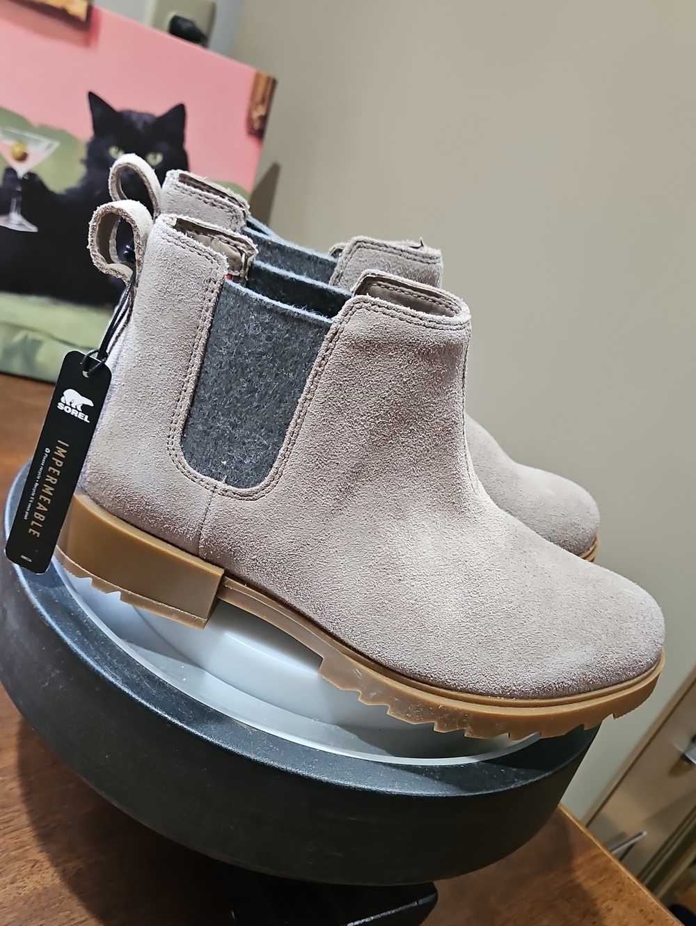 🍂🍁Sorel Taupe And Gray Ankle Boots - Picture 3 of 14